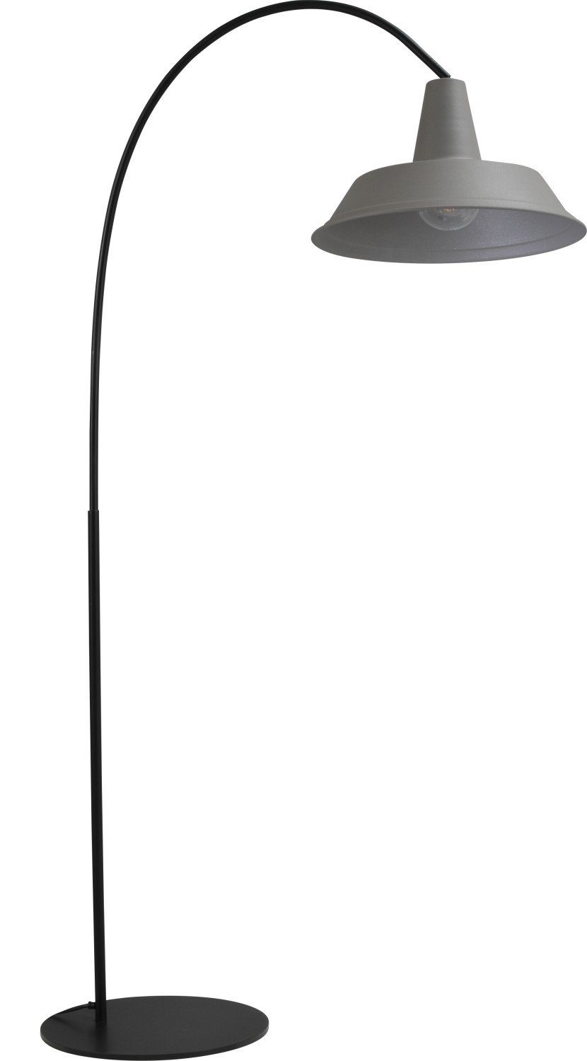 Licht-Erlebnisse Leuchtmittel, ohne Stehlampe Grau PRATO, Design Bogenlampe Stehleuchte Industrie Metall cm E27 Schwarz 186