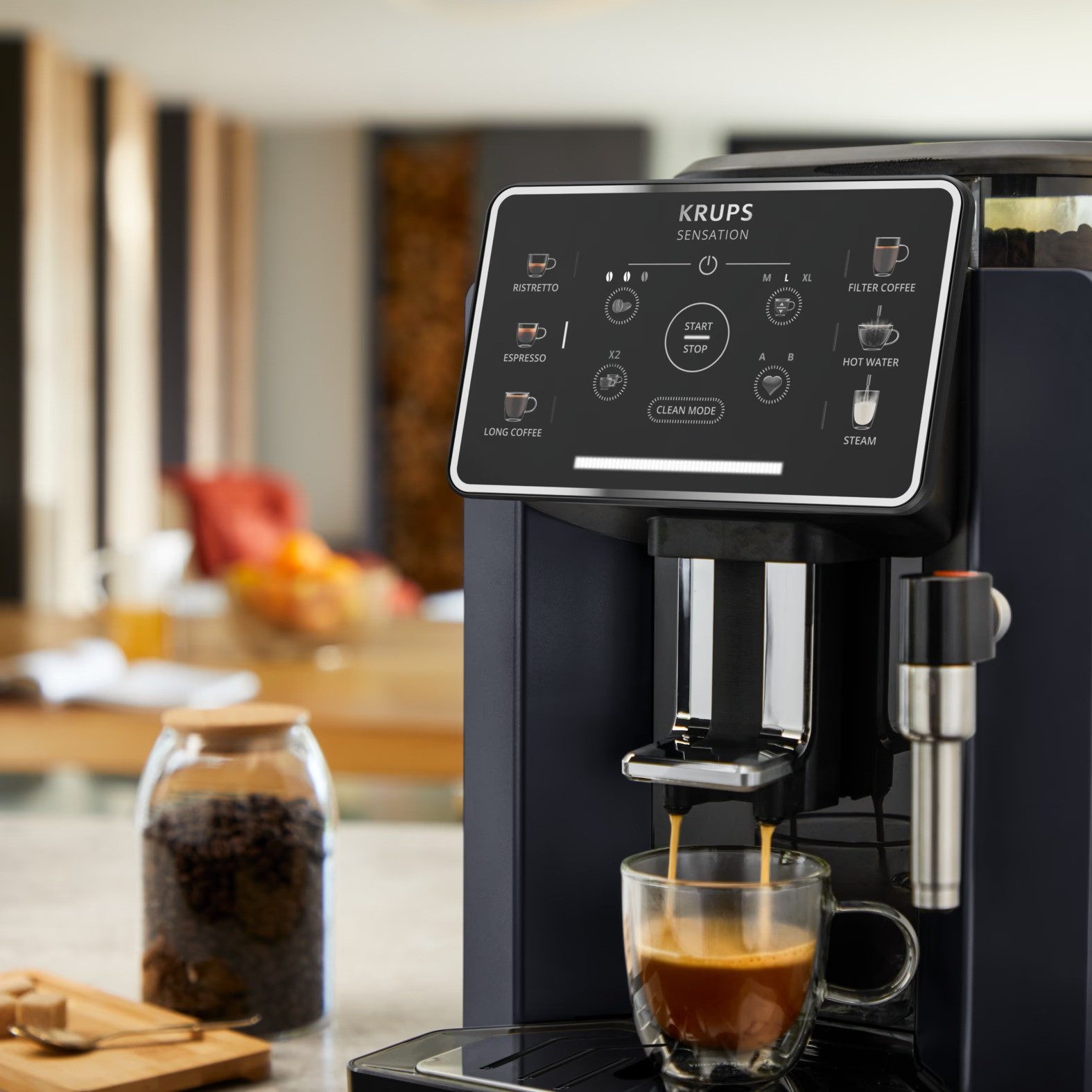 Krups Kaffeevollautomat EA910B10, KRUPS EA910B10 Sensation Kaffeevollautomat Schwarz