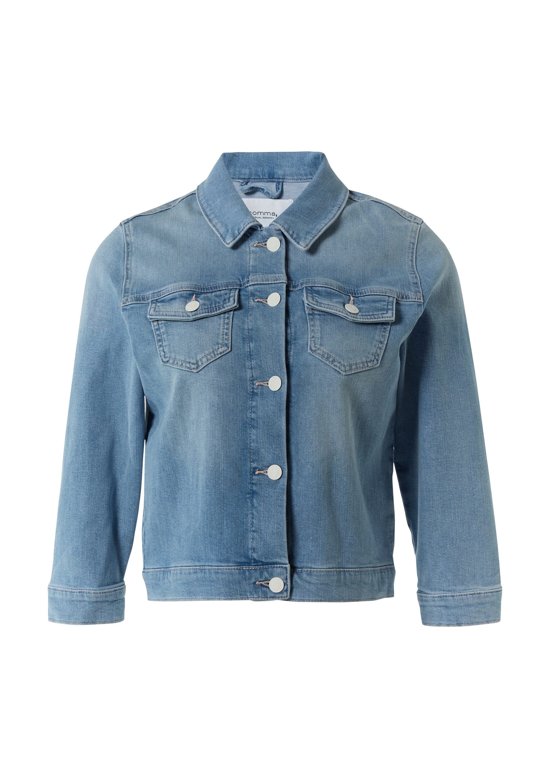 comma Funktionsjacke Indoor-Jacke Jeansjacke mit 3/4-Ärmel günstig online kaufen