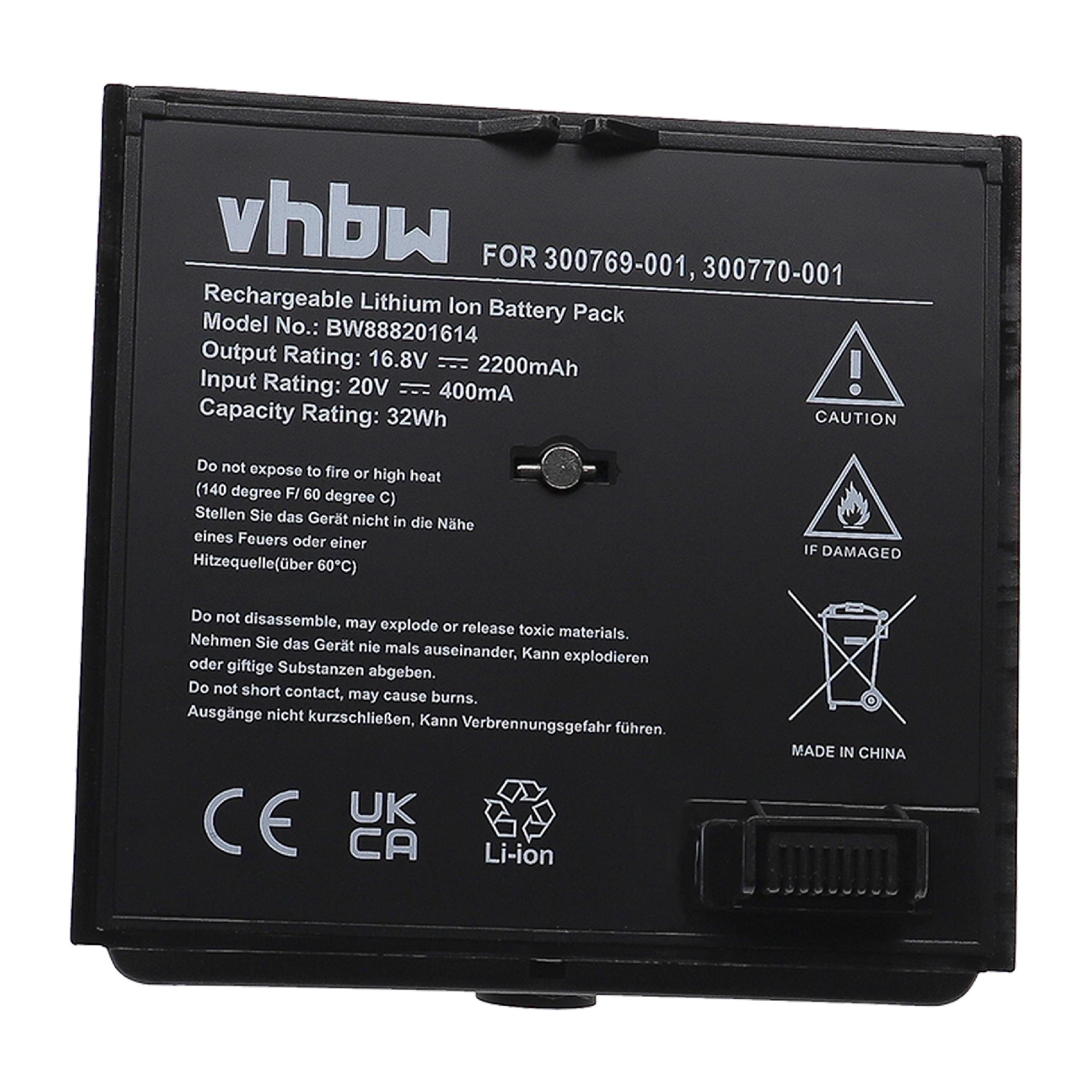 vhbw SoundDock, Li-Ion Akku kompatibel Bose (16,8 mAh mit 2200 350160-1100 V)