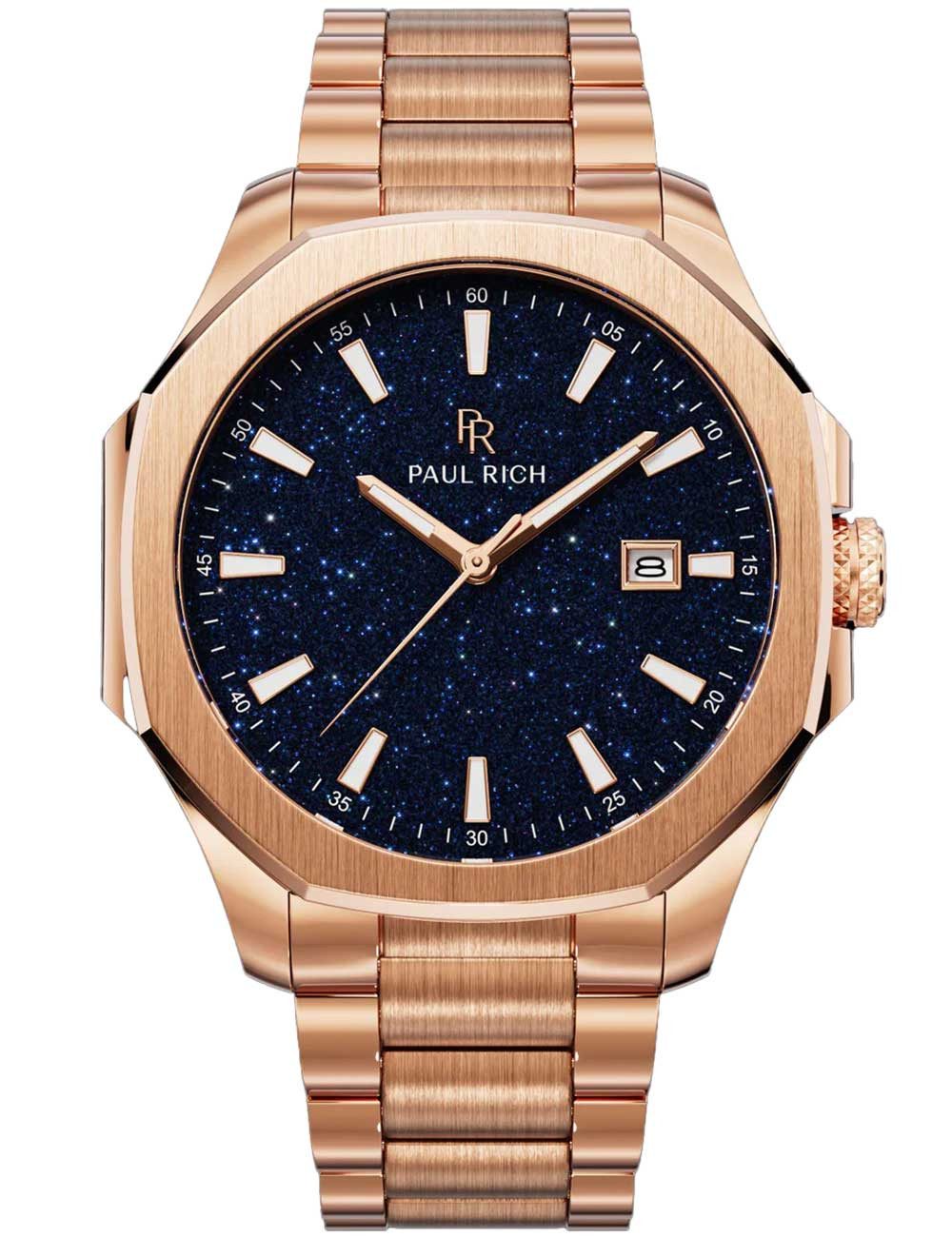 Paul Rich Quarzuhr Paul Rich PR-46698 Herrenuhr Mercer Aventurine Rose Gold Blue 40,5 mm Paul Rich PR-46698 Herrenuhr Mercer Aventurine Rose Gold Blue 40,5 mm 5ATM
