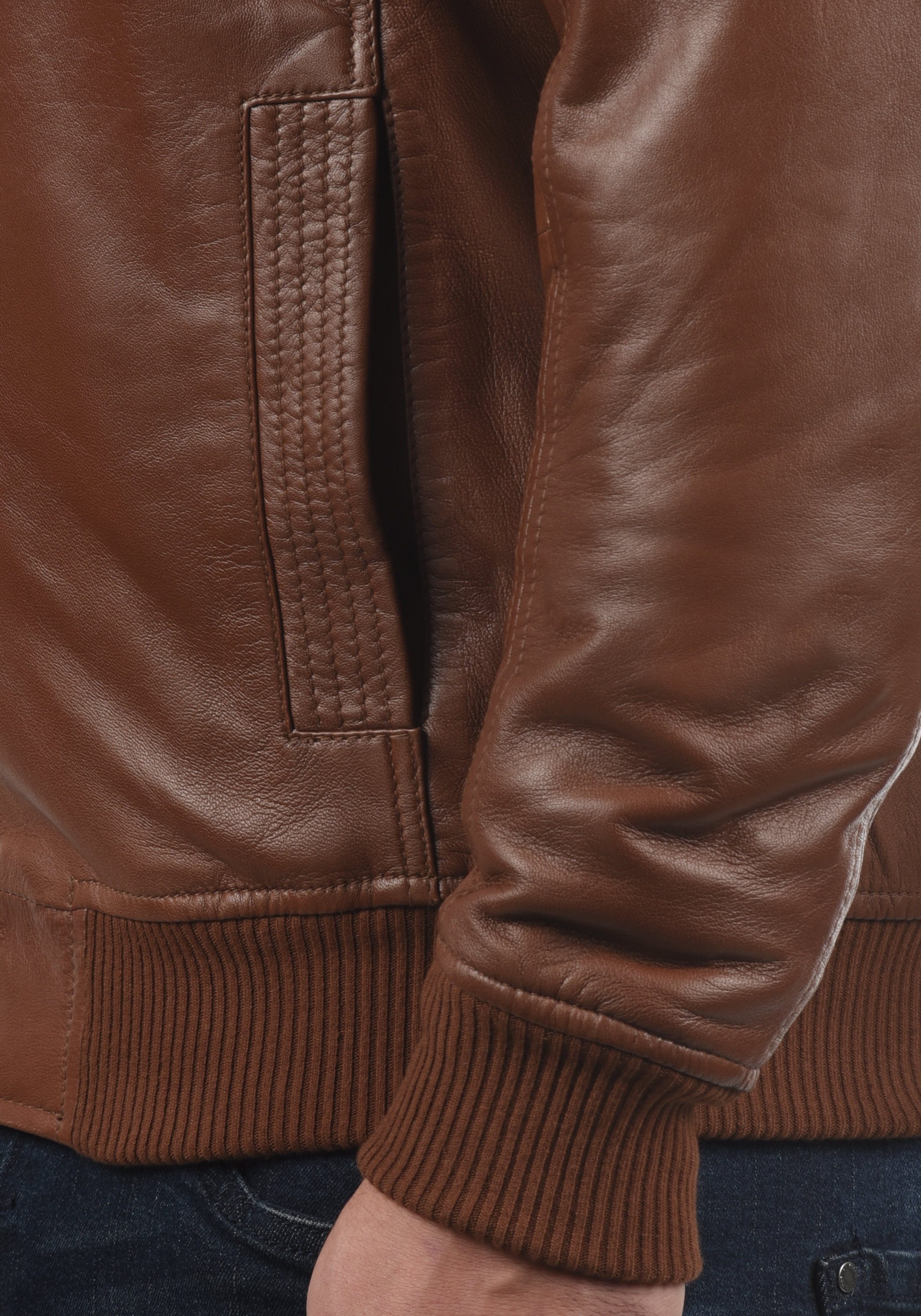 !Solid Lederjacke SDFamash Bikerjacke aus 100% Schafsleder