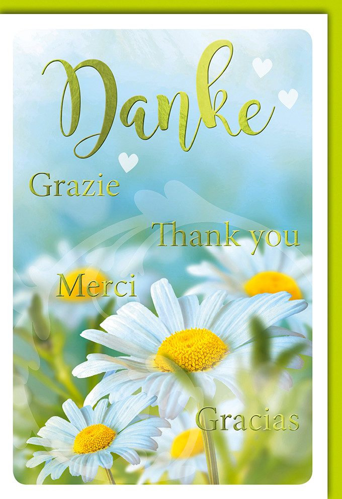 Grußkarten Danke - Karte mit Umschlag - verschiedene Sprachen 1