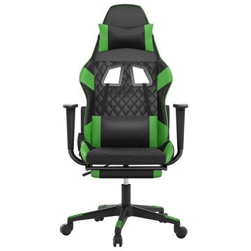 vidaXL Bürostuhl Gaming-Stuhl mit Fußstütze Schwarz und Grün Kunstleder Bürostuhl Home