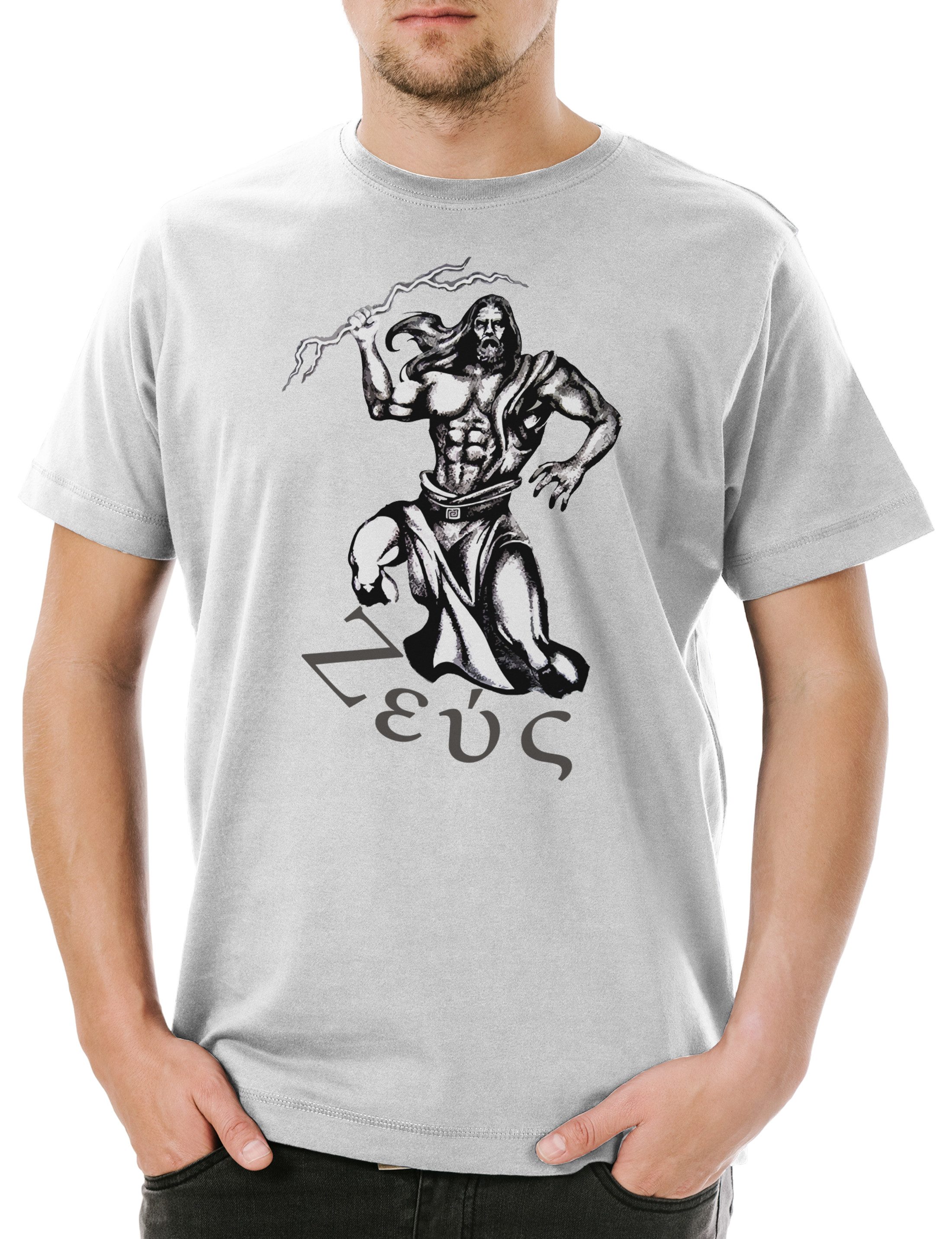 Urban Backwoods Print-Shirt Zeus Herren T-Shirt Göttervatter Mythology Griechenland Greek Olymp (1-tlg) Greek Anncient Gods Götter