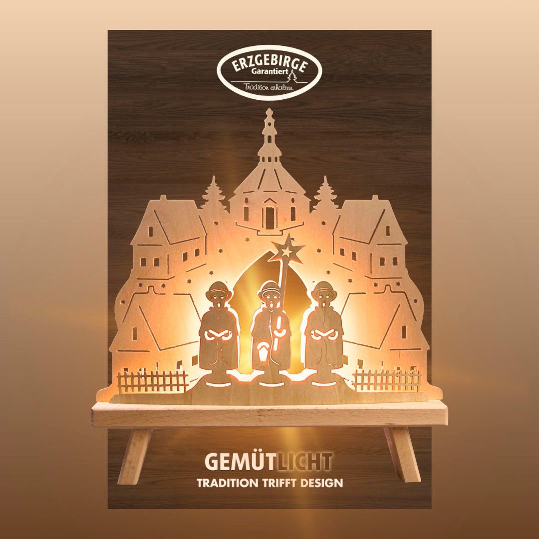 Weigla Lichterbogen Dekoleuchte aus Holz mit Seiffener Kirche, NATUR, Made günstig online kaufen
