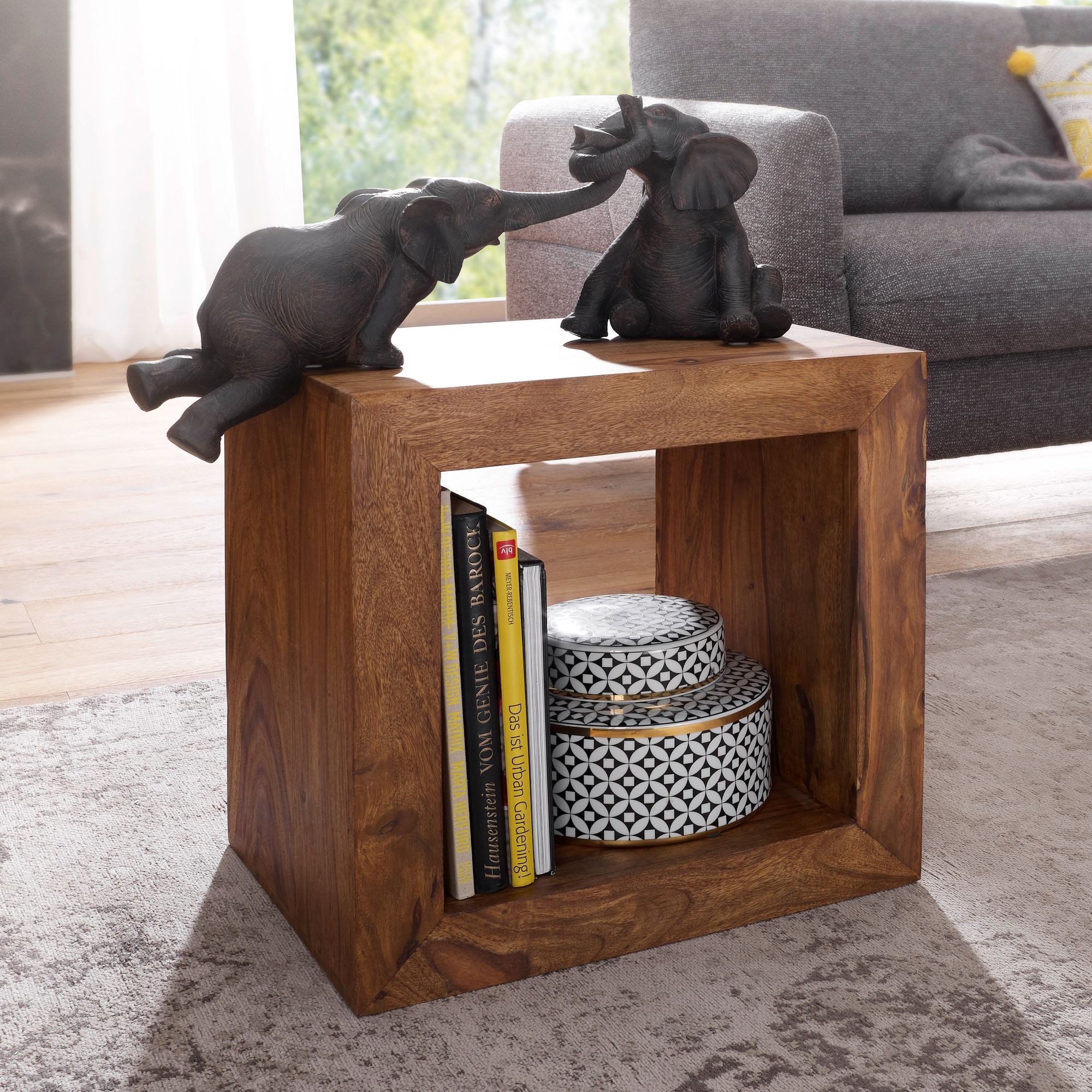 tinkaro Standregal FABIUS Massivholz, Walnuss finish Regal Braun, 1-tlg.