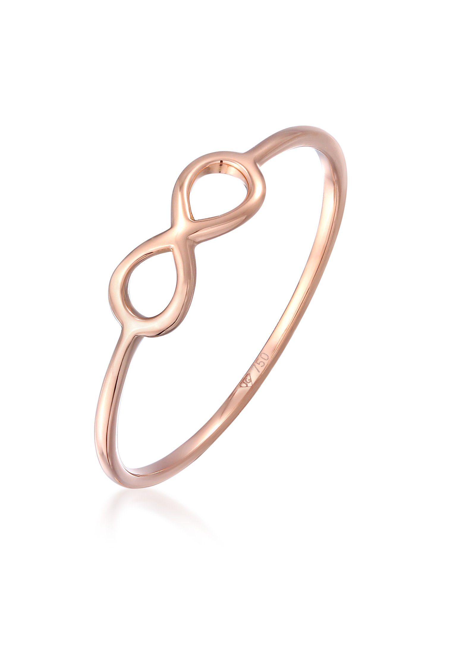 Elli Premium Fingerring Infinity Unendlichkeit Symbol Zeichen 750 Roségold
