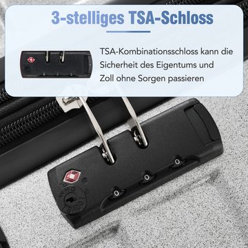 Gotagee Koffer Koffer-Set 3-teiliges Reisetasche mit TSA-Schloss Silber Reisekoffer