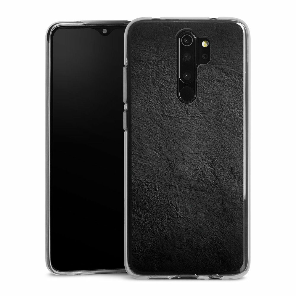 DeinDesign Handyhülle Beton Wand Stein Betonwand schwarz, Xiaomi Redmi Note 8 Pro Silikon Hülle Bumper Case Handy Schutzhülle