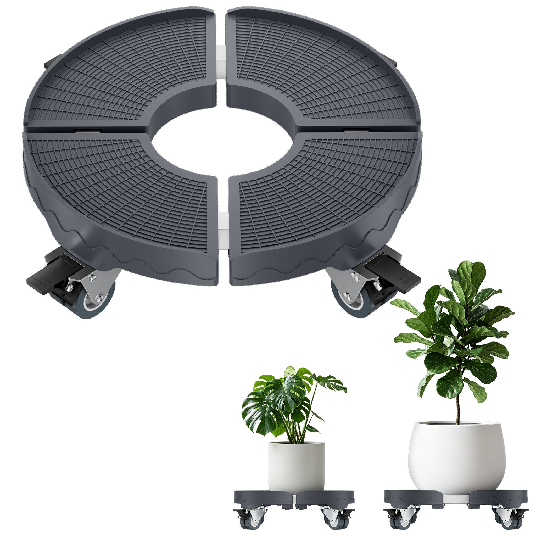 FIVMEN Pflanzenroller Rollendes Tablett mit 360 °Drehbare Räder