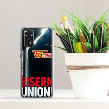 DeinDesign Handyhülle Fanartikel 1. FC Union Berlin Fußball Eisern Union Typo, Xiaomi Redmi Note 11 4G Silikon Hülle Bumper Case Handy Schutzhülle