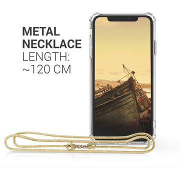 kwmobile Handyhülle Hülle für Apple iPhone XS Max, mit Metall Kette zum Umhängen - Silikon Handy Cover Case Schutzhülle