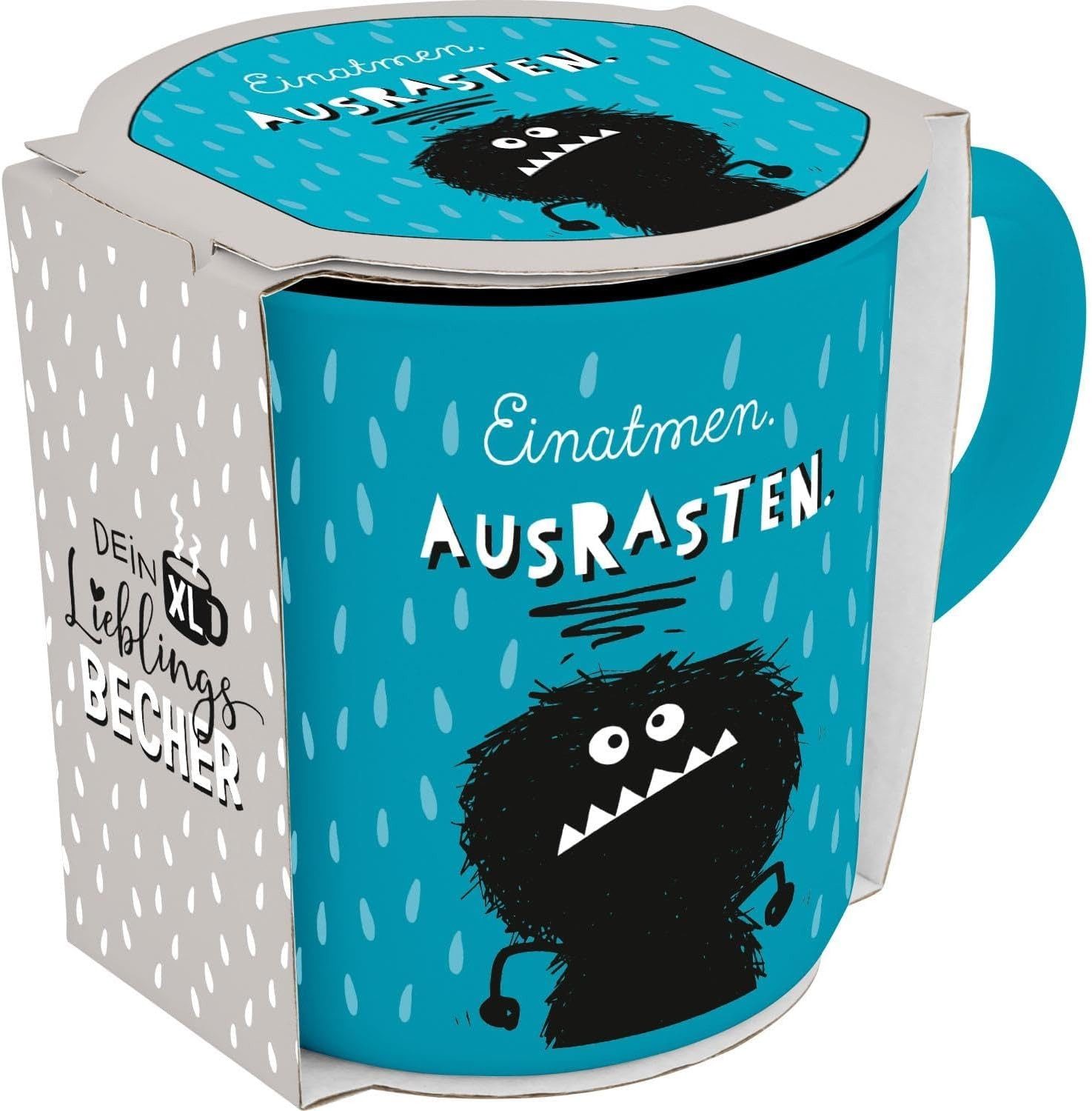 Sheepworld Tasse XL Tasse Becher Tee Kaffeetasse 0,55cl Geschenk Sheepworld EINATMEN, Porzellan