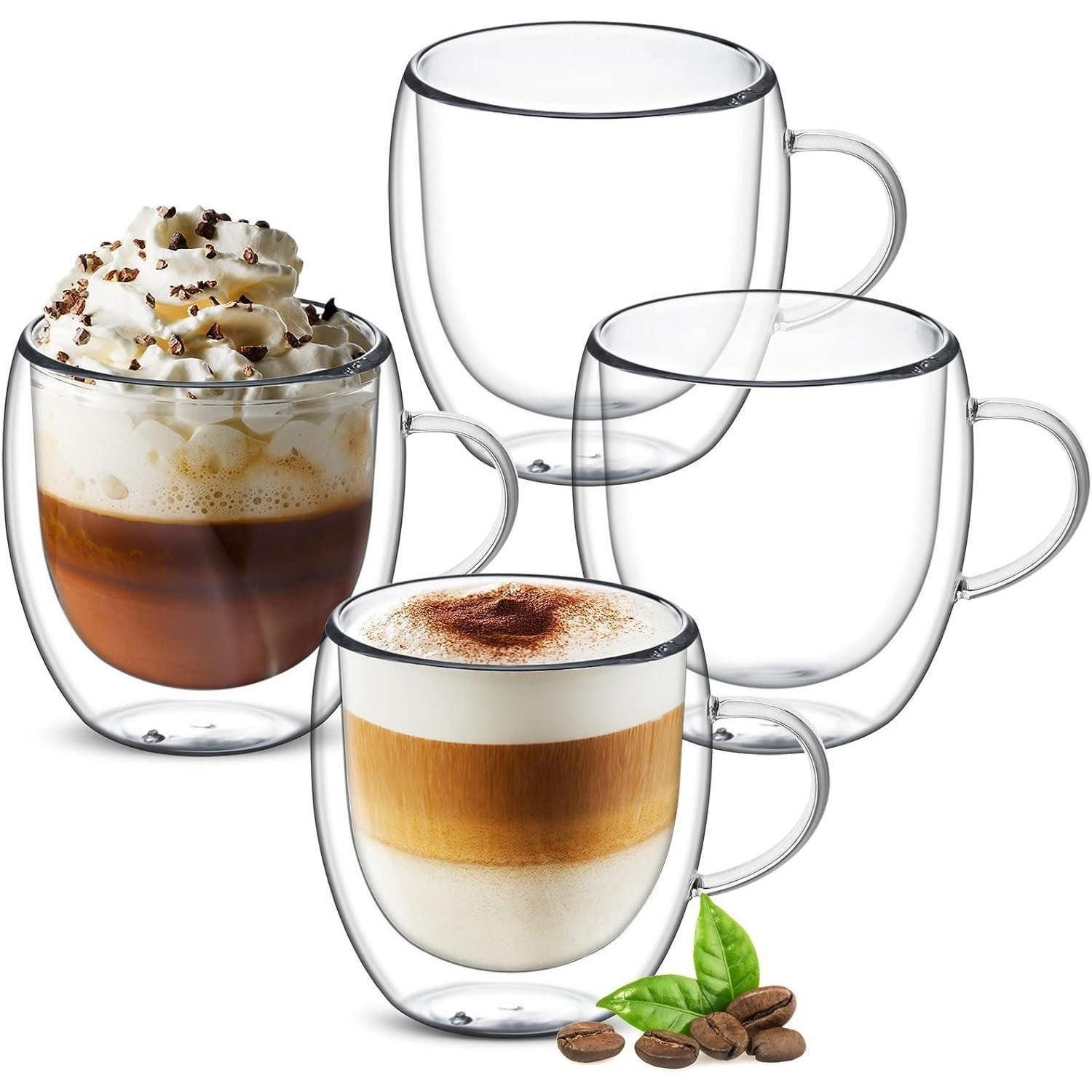 LuxusKollektion Latte-Macchiato-Glas Kaffeegläser doppelwandig 4er Set 250ml, Glas
