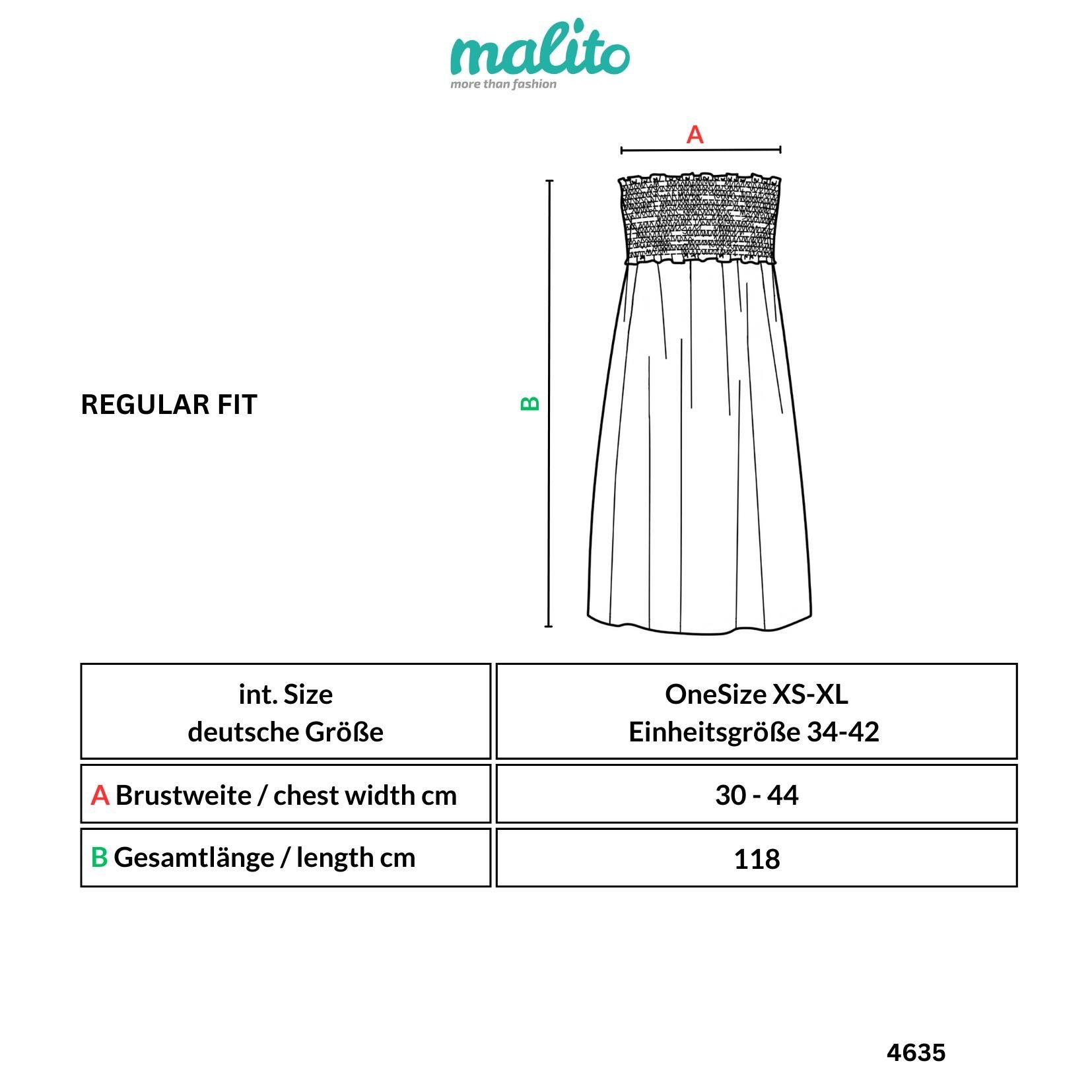 malito more than fashion Bandeaukleid 4635 figurumspielendes Sommerkleid Strandkleid Einheitsgröße