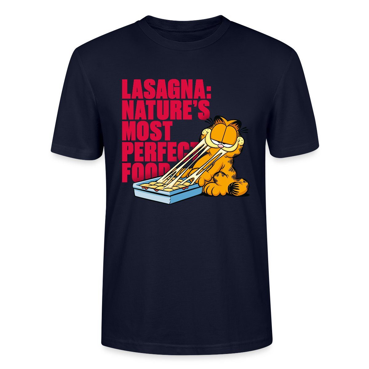 Spreadshirt T-Shirt Garfield Lasagne Das Perfekte Essen Unisex Bio T-Shirt (1-tlg)