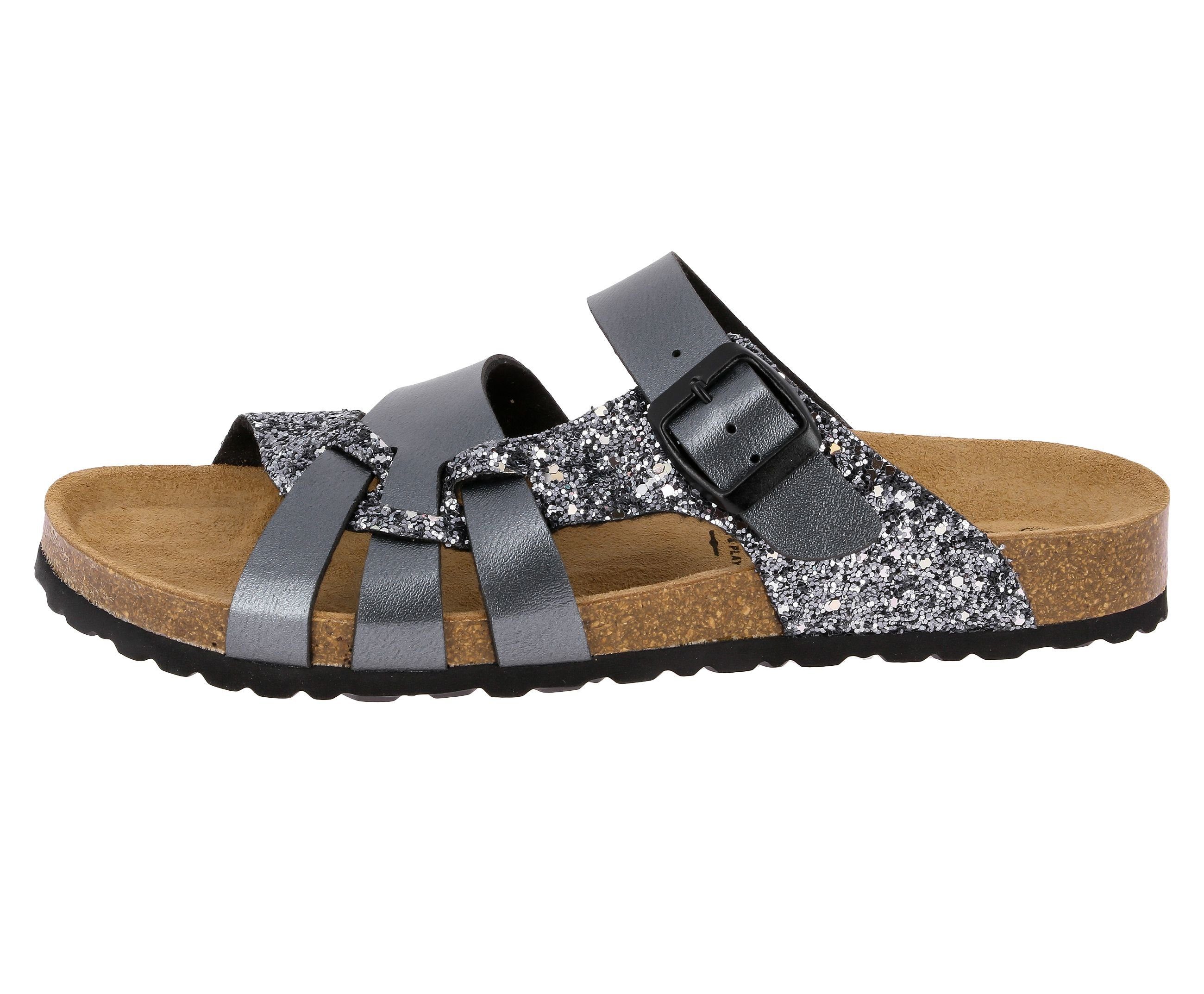 Lico Pantolette Bioline Gleam - anthrazit günstig online kaufen