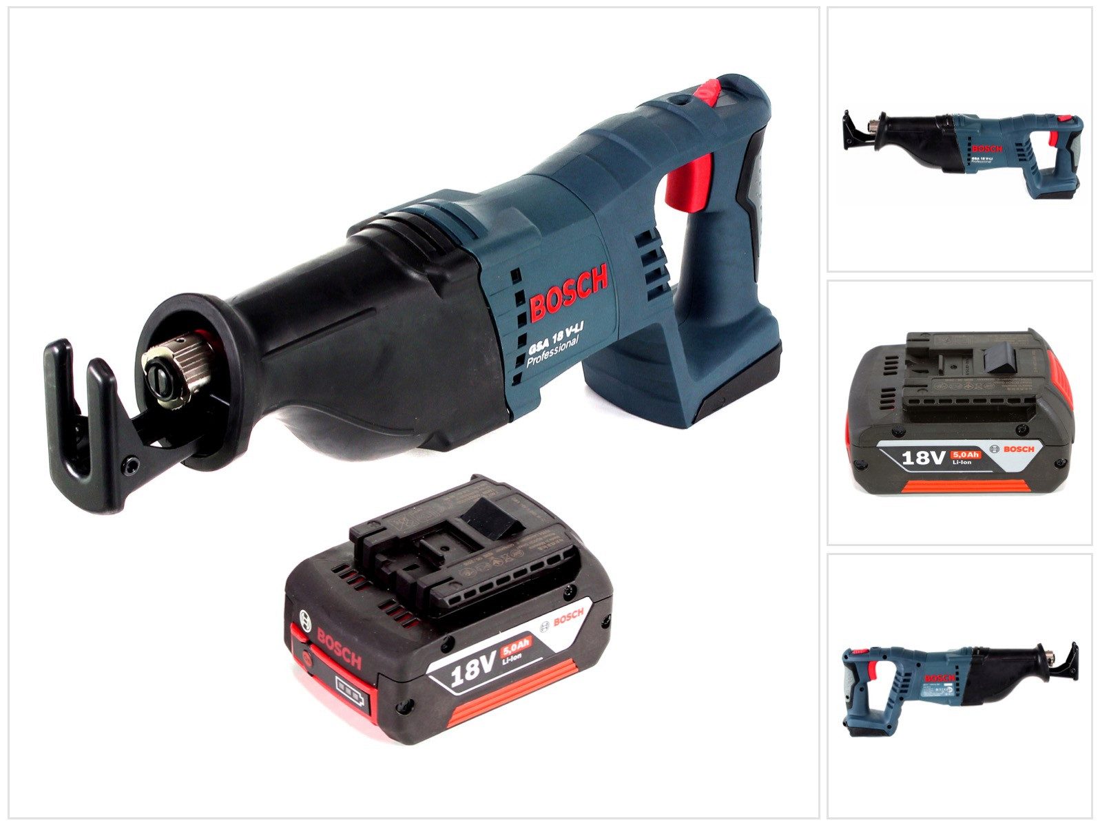 Bosch Professional Akku-Reciprosäge GSA 18 V-Li Akku Säbelsäge 18V + 1x Akku 5,0Ah - ohne Ladegerät