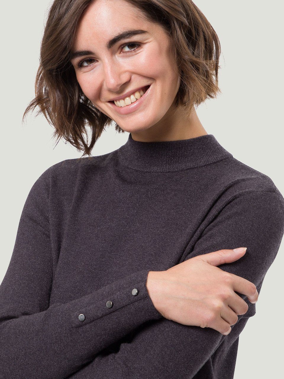 Zero Damen Strickkleid Mit Stehkragen - Figurbetont & Elegant