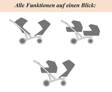 babies-on-wheels Zwillings-Kombikinderwagen Zwillingskinderwagen 2 in 1 Booster Light - 11 Teile - von Geburt bis 4 Jahre in 4 Кольора(ів)