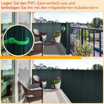 Randaco Balkonsichtschutz PVC Sichtschutzmatte Sichtschutz Balkon ohne Bohren Zaun Sichtschutz Sichtschutz, Wind-, Sonnenschutz