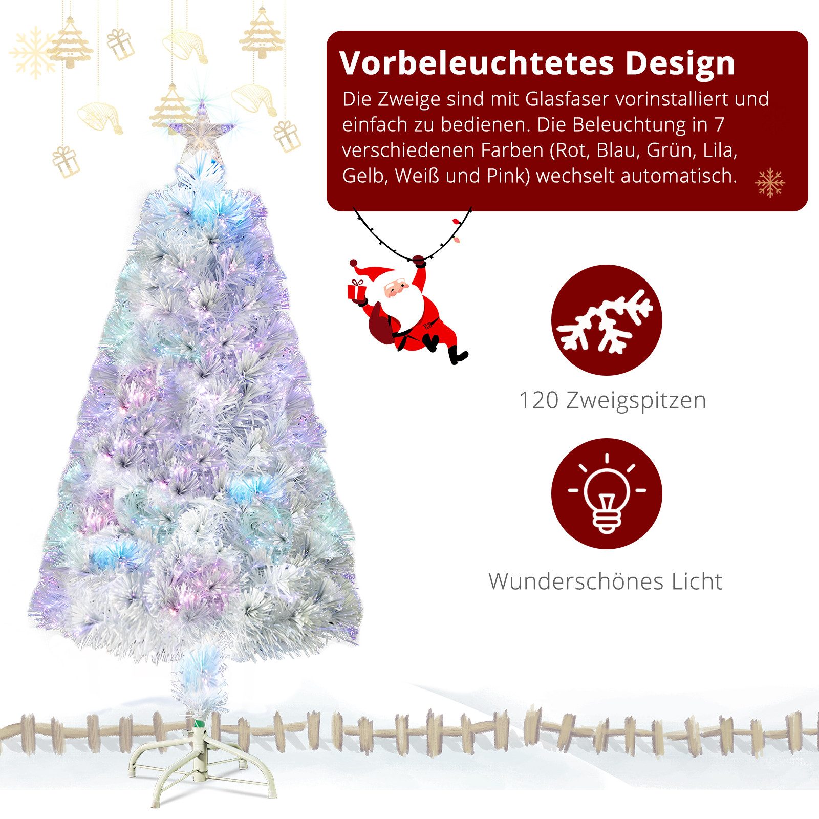 LALAHO Künstlicher Weihnachtsbaum Künstlicher Tannenbaum mit Optischer Fase günstig online kaufen