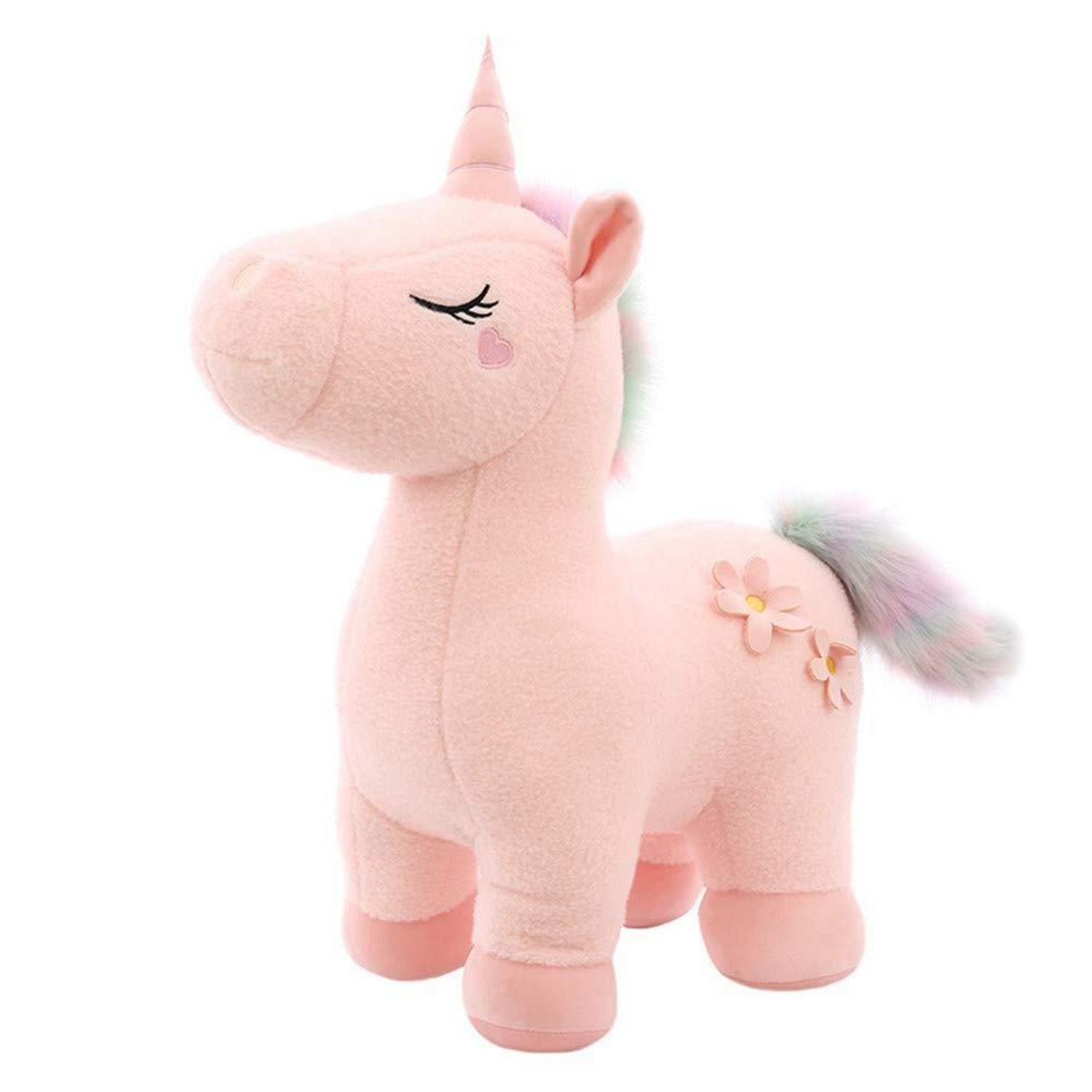 LuxusKollektion Kuscheltier Plüschtier Einhorn Kuscheltier Stofftier Mädchen Mähne Rosa 30cm