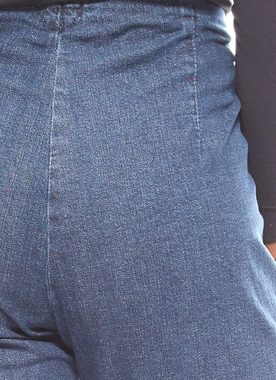 Cheer Regular-fit-Jeans Cheer schlichte Hose Damen Jeans-Leggings Jeggings Langgröße Blau