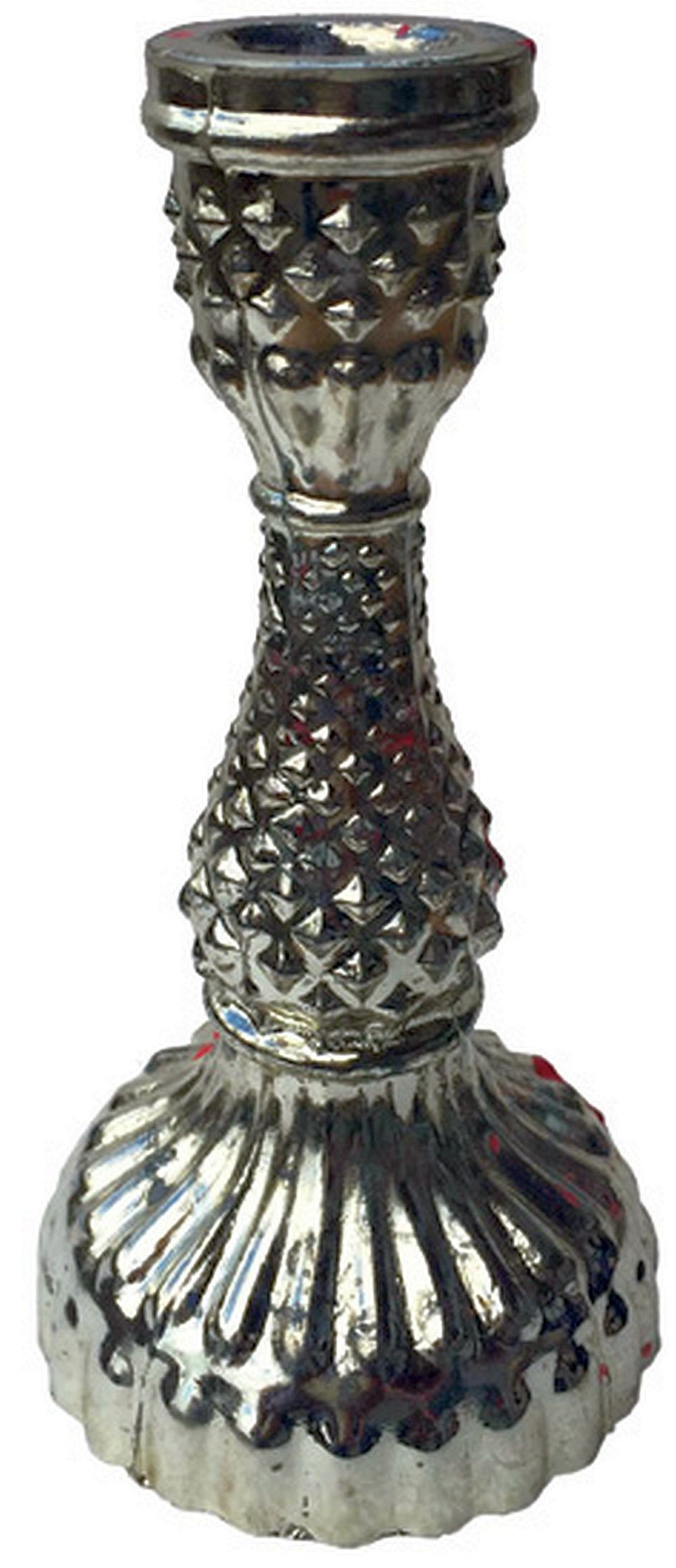 Feliwa Antiksilber cm 16,5 Glas Kerzenständer Kerzenleuchter Feliwa