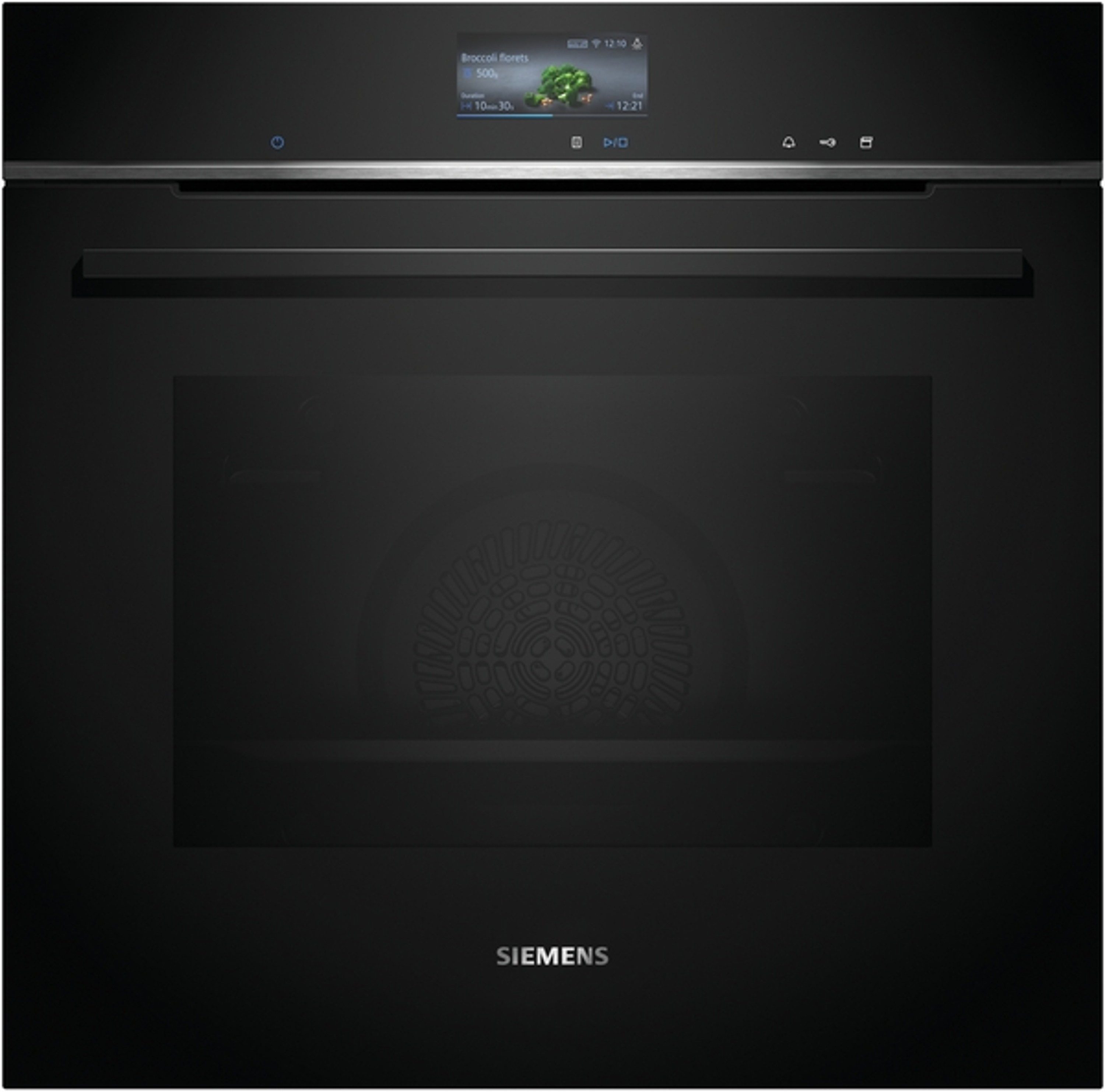 SIEMENS Dampfbackofen iQ700 HR776G1B1, mit Auszug nachrüstbar, integrierte Heißluftfritteuse, Dampfzugabe