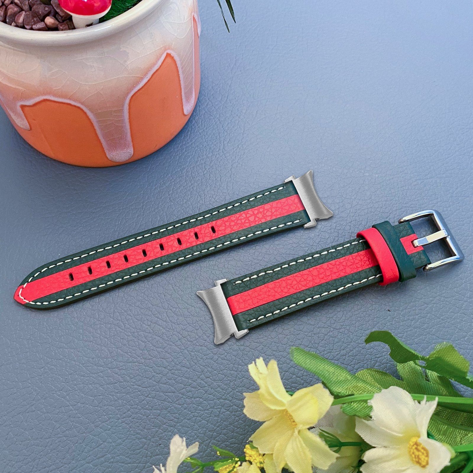 20mm Classic für Watch und Armband Grün rot Galaxy Smartwatch-Armband ELEKIN Kompatible Samsung Armband 20mm 4