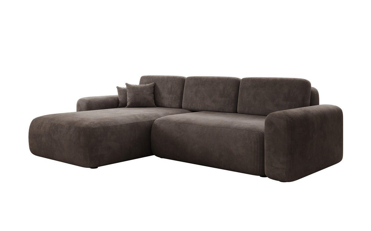 Luxusbetten24 Schlafsofa Designer Sofa Lola in Cord, mit Stauraum und Schlaffunktion