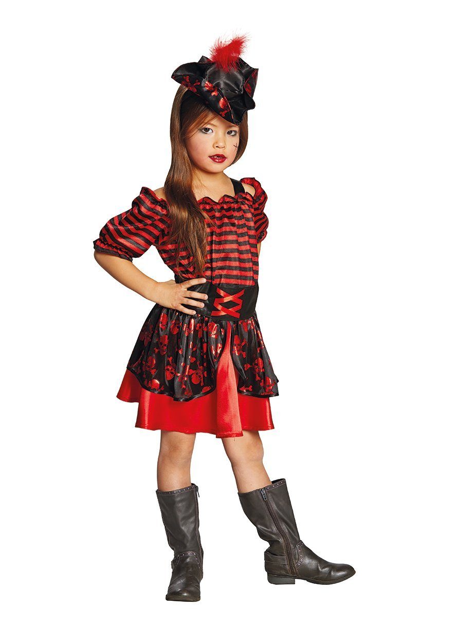 Rubie´s Piraten-Kostüm Piratenkleid schwarz-rot, Schmuckes Kleidchen für freche Seeräuberinnen
