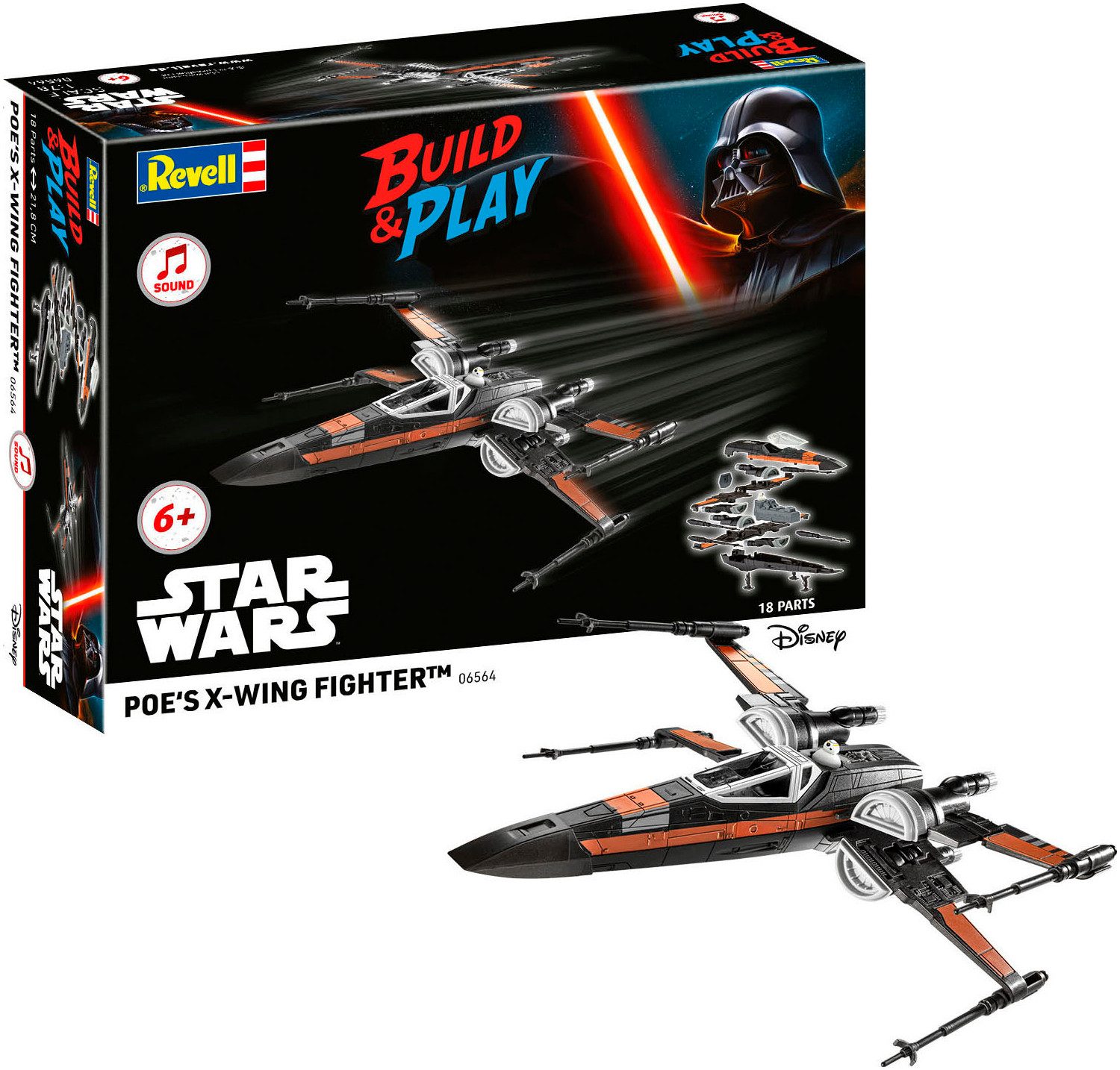 Revell® Modellbausatz Build&Play, Star Wars Poe's X-Wing Fighter, mit Sound
