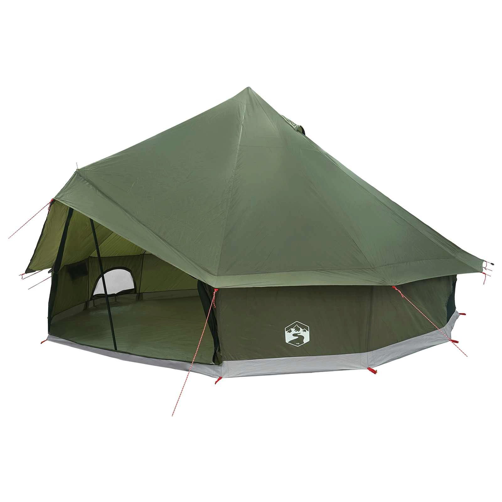 vidaXL Tipi-Zelt Tipi Zelt 10 Personen Olivegrün Polyester und Stahl, (1 tlg)