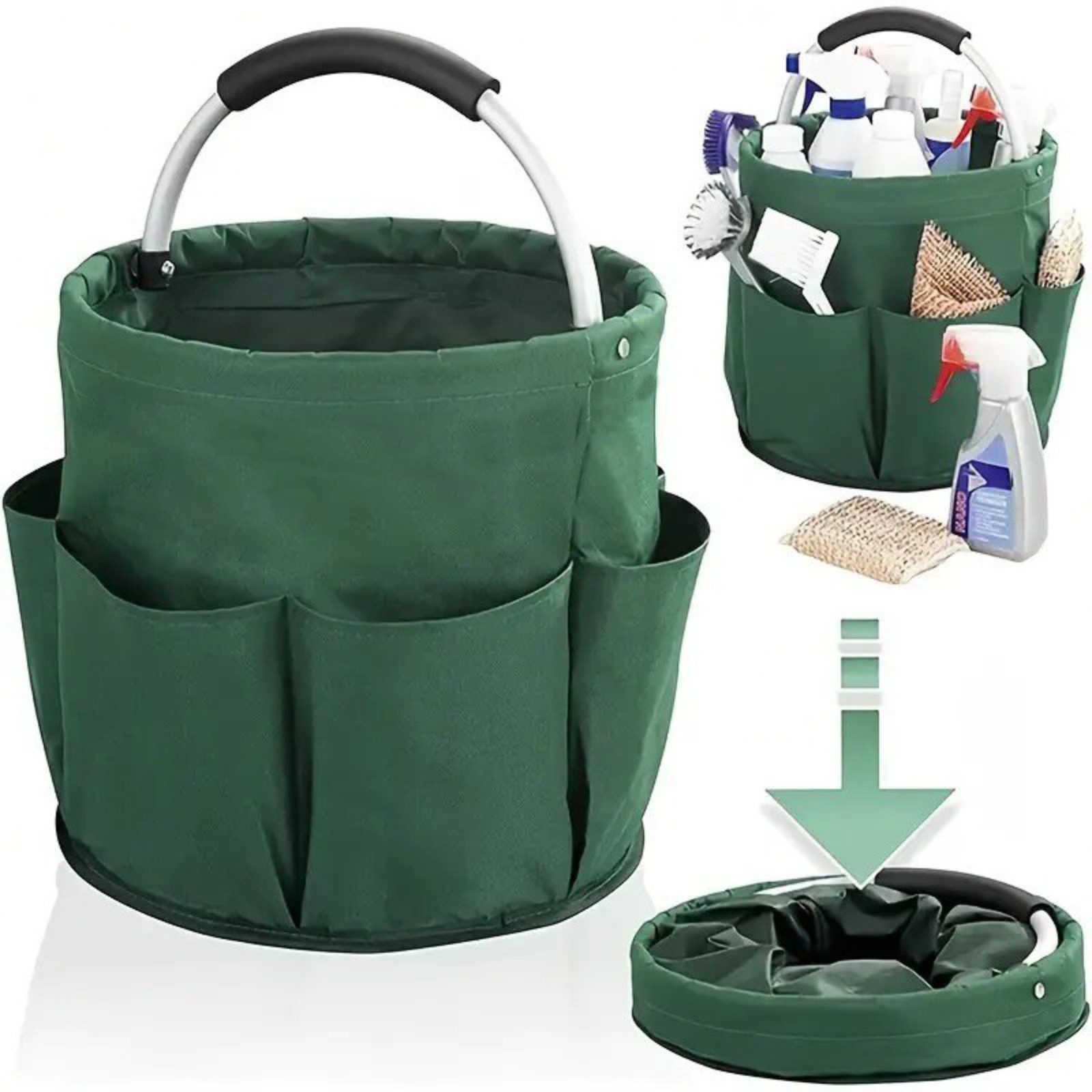 Jumpeak Picknickkorb Picknickkorb, zusammenklappbar, ideal für den Garten und Ausflüge (Spar-Set, 1 Set), 5 Farben, Oxford-Stoff, Tragekorb, Korb für Gartengeräte