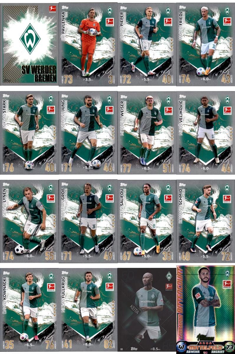 Topps Sammelkarte Match Attax Bundesliga - 23/24 - Mannschaftspaket - SV Werder Bremen