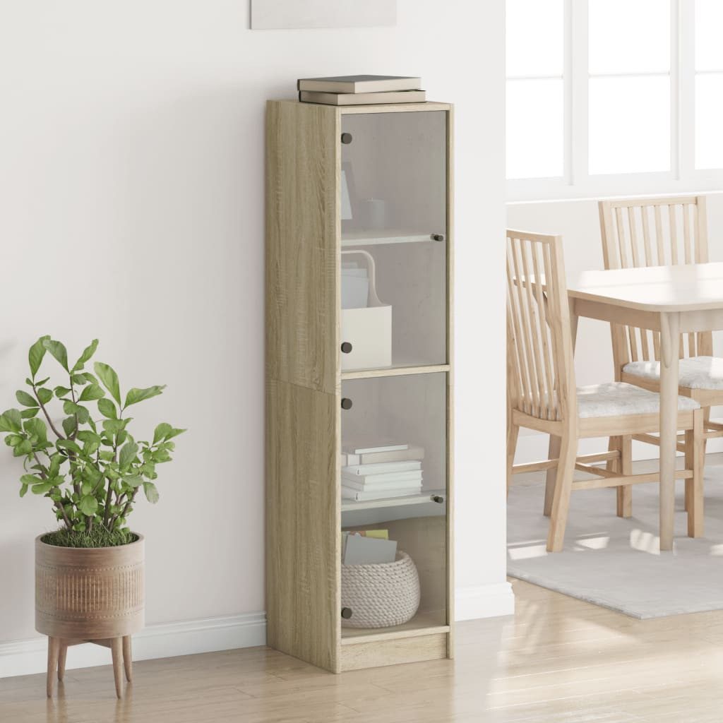 vidaXL Highboard Highboard mit Glastüren Sonoma-Eiche günstig online kaufen