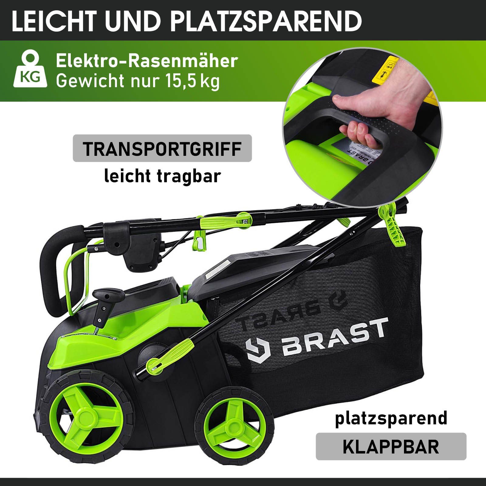 BRAST Elektro-Vertikutierer / Lüfter 2000 Watt Kombi Gerät, 40,00 cm Arbeitsbreite, (2in1-Funktion, 1 Vertikutier- und 1 Lüfter-Walze), Moosentferner – Bild 4 von 5