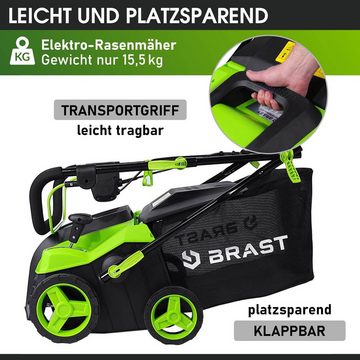 BRAST Elektro-Vertikutierer / Lüfter 2000 Watt Kombi Gerät, 40,00 cm Arbeitsbreite, (2in1-Funktion, 1 Vertikutier- und 1 Lüfter-Walze), Moosentferner