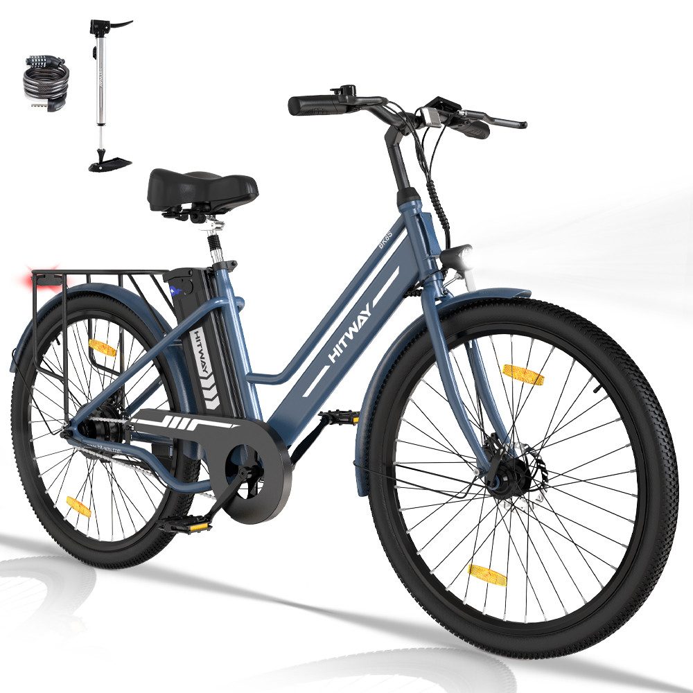 HITWAY E-Bike, Heckmotor, Elektro Trekkingrad 26" cityrad max 70km Elektrofahrrad Damen/Herren