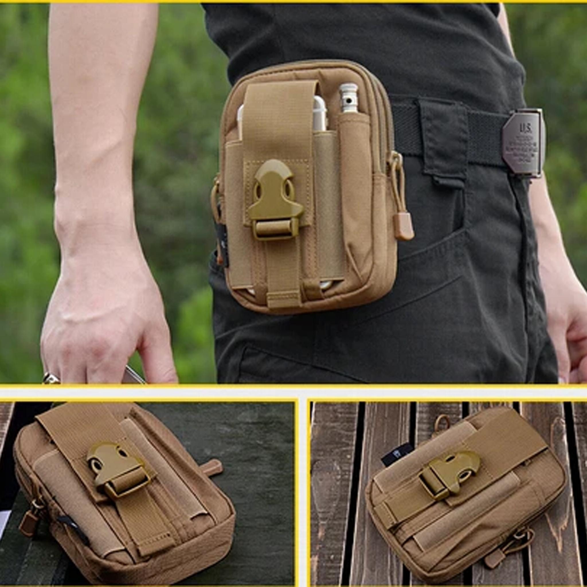 LA CUTE Bauchtasche Hüfttasche braun, kompakt, multifunktional Outdoor-Aktivitäten (Einzelstück: Hüfttasche für Outdoor-Aktivitäten und extreme Bedingungen), Kompakte, multifunktionale Hüfttasche für Outdoor-Aktivitäten
