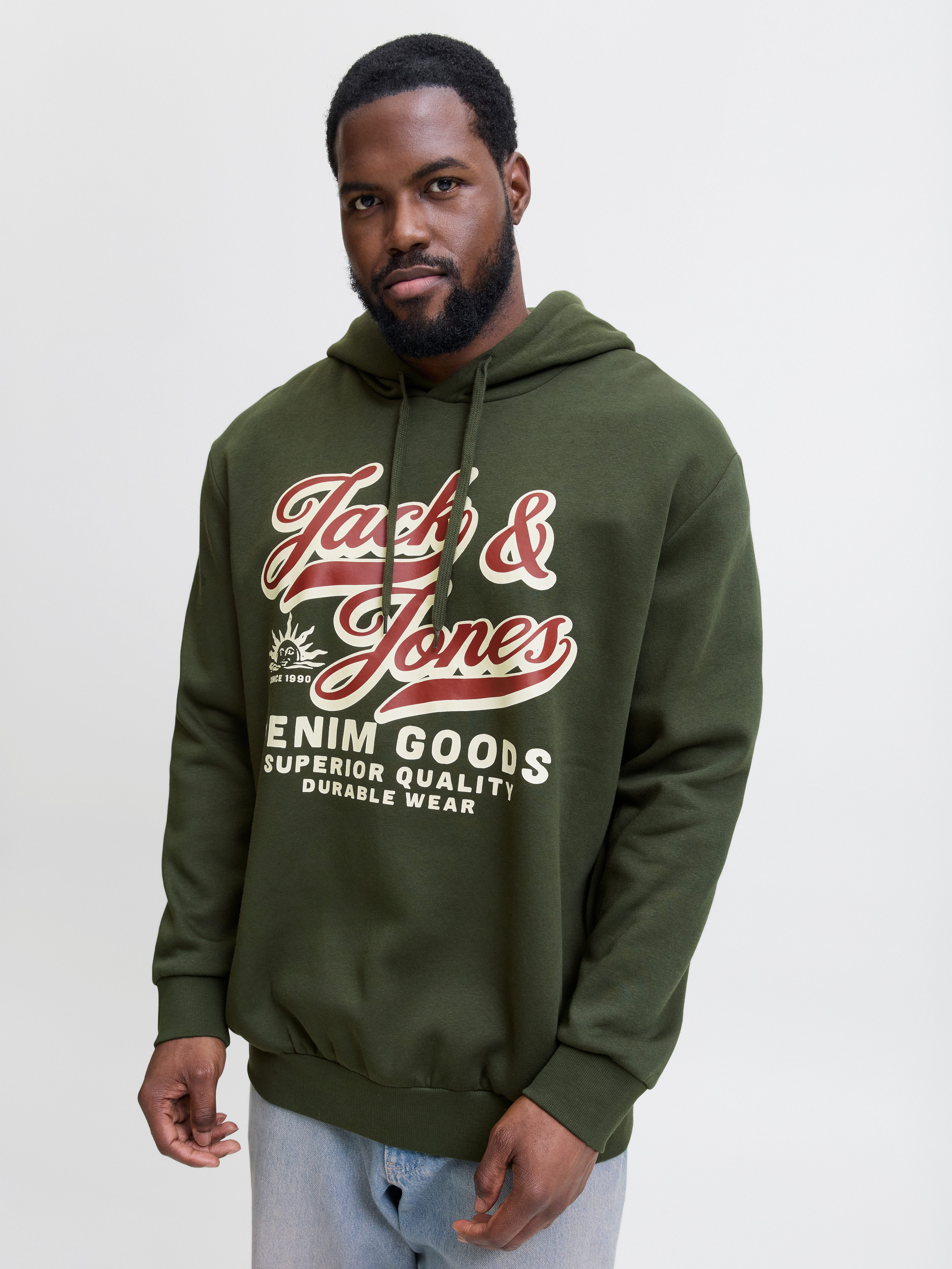 Jack & Jones PlusSize Hoodie JJELOGO SWEAT HOOD 2 COL 24/25 NOOS PLS mit Lo günstig online kaufen