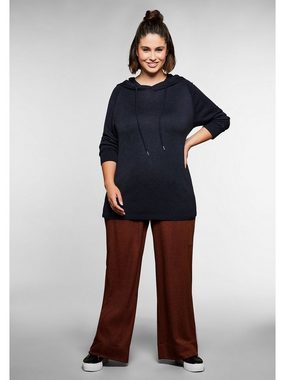 Sheego V-Ausschnitt-Pullover Große Größen mit Kapuze