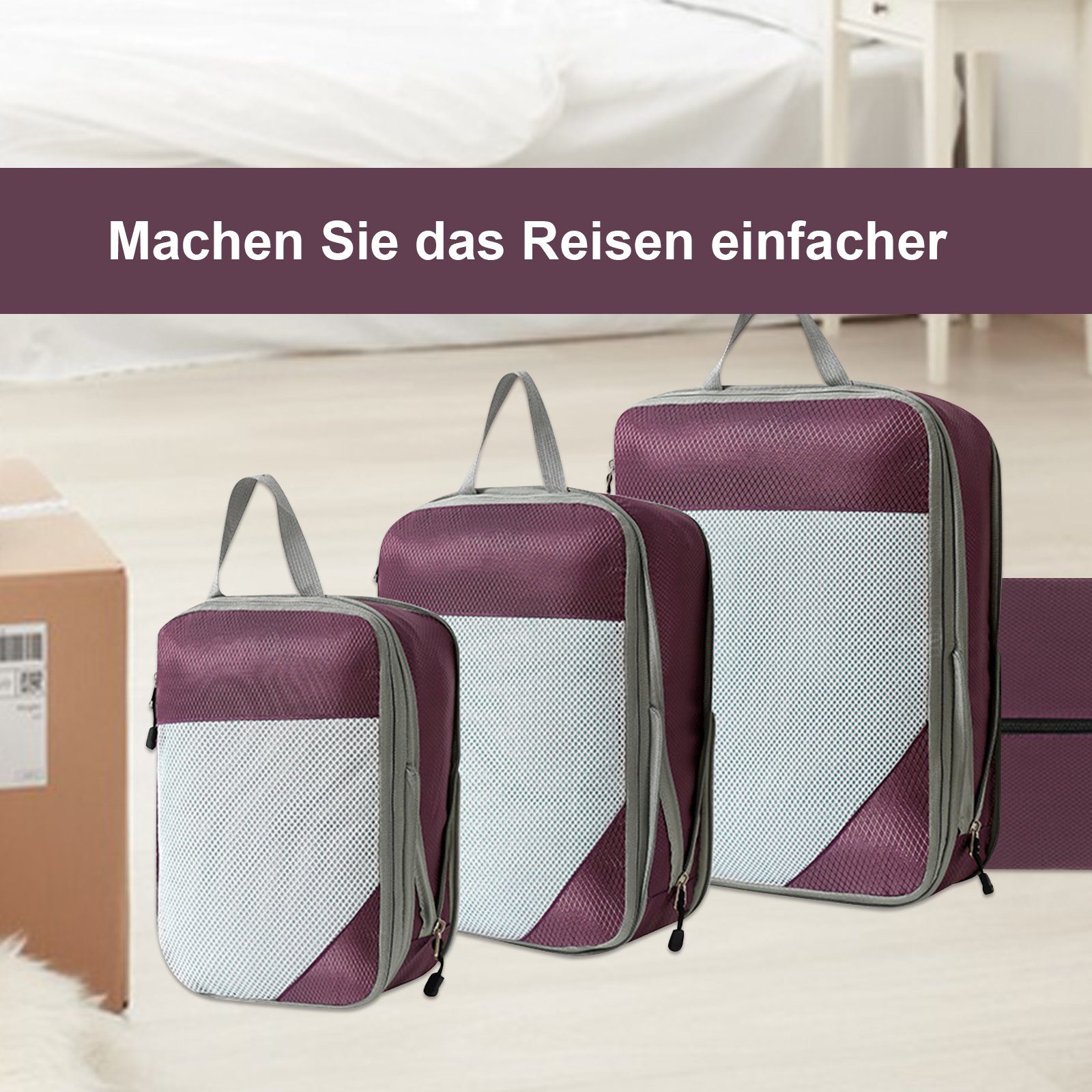 REDOM Kofferorganizer Koffer Organizer Reise Kleidertasche Kleider Kompress günstig online kaufen