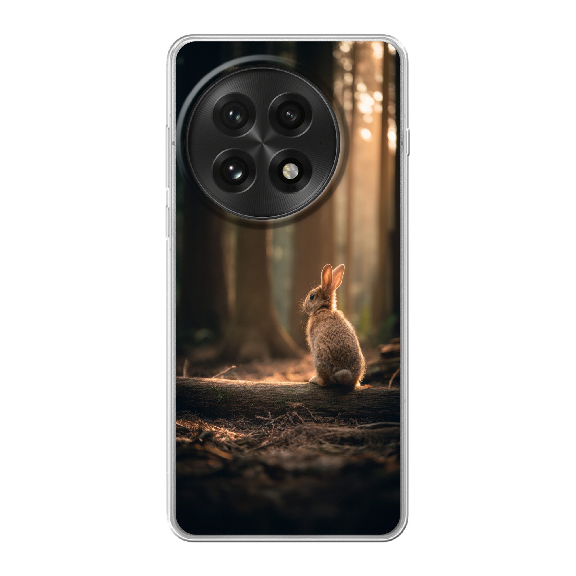 MuchoWow Handyhülle für OnePlus 13 Kaninchen - Wald - Sonnenstrahlen, Phone Case, Silikon, Schutzhülle Dünn