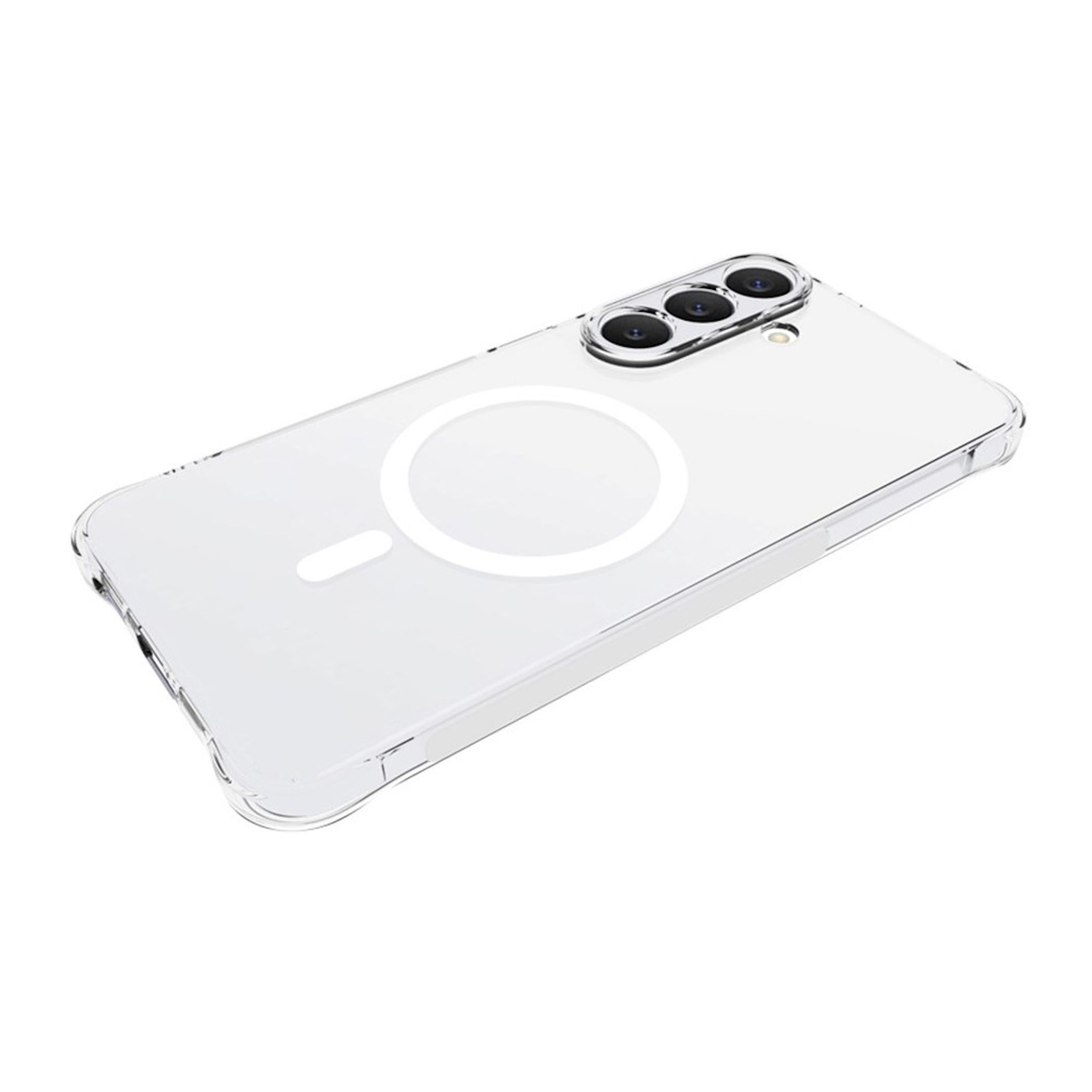Wigento Handyhülle MagSafe für Samsung Galaxy S26 FE Magnetring Stoßschutz Transparent 6,7 Zoll, Magnetring, Anti Drop Schutz, verstärkte Ränder – Bild 3 von 5