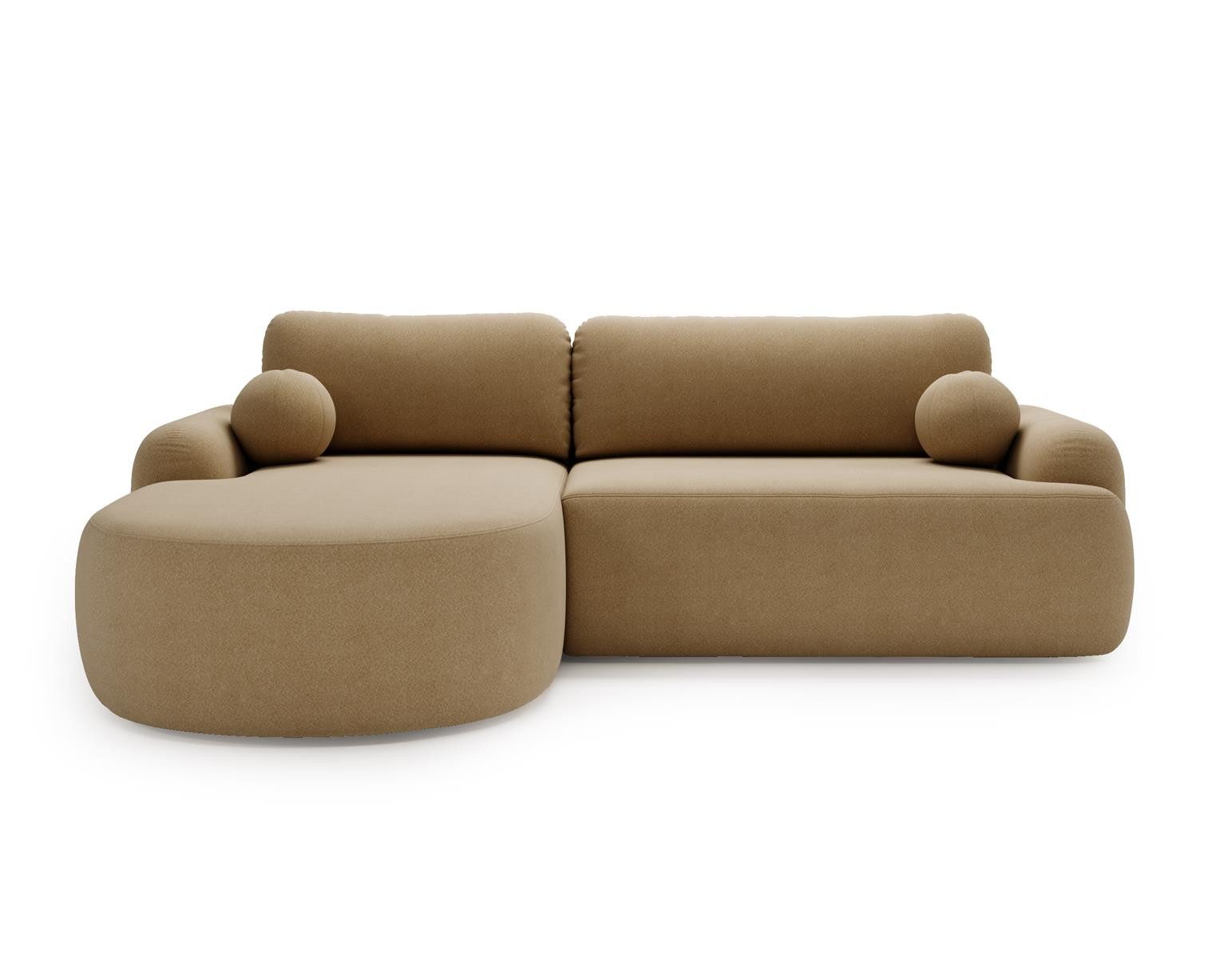 Compleo Ecksofa boucle mit breiter Ottomane OLIO, rundes Design, Exklusiv d günstig online kaufen
