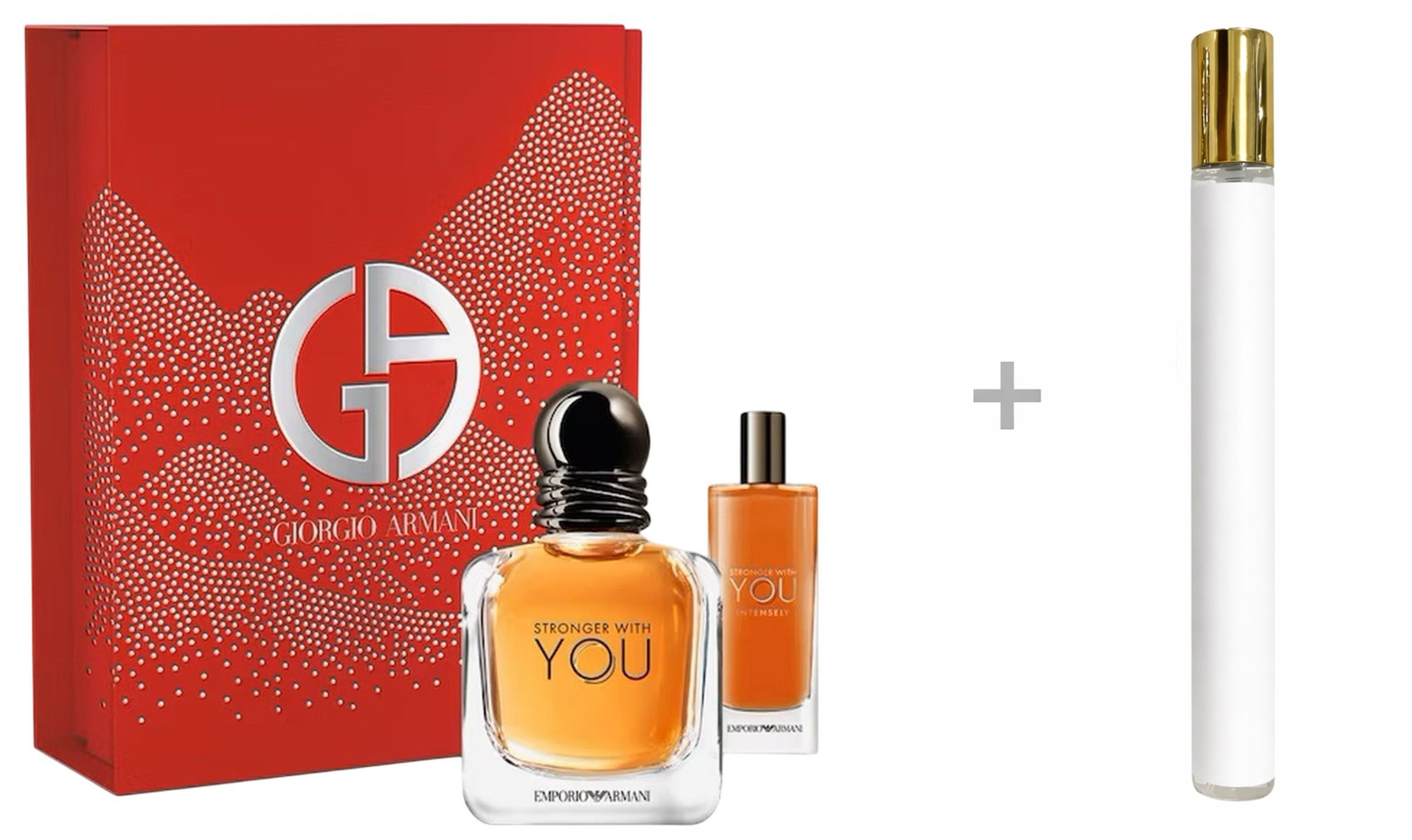 Giorgio Armani Duft-Set Stronger With You Intensely Herren Toilette & Parfum + Reiseduft extra, 3-tlg., EMPORIO ARMANI, Eau de Parfum, Glasflakon, Herrenduft